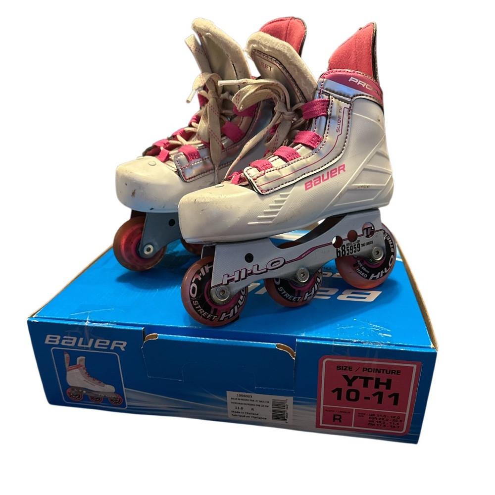 Bauer Pink and White Roller Skates